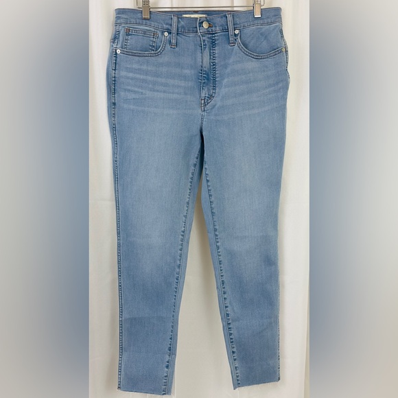 MADEWELL 10” High Rise Skinny Crop Raw Edge Jeans Charlemont Wash   Waist 30 NWT - Picture 6 of 15
